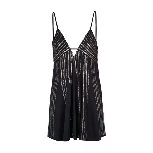Free People Embellished Mini Dress Large - Picture 3 of 6